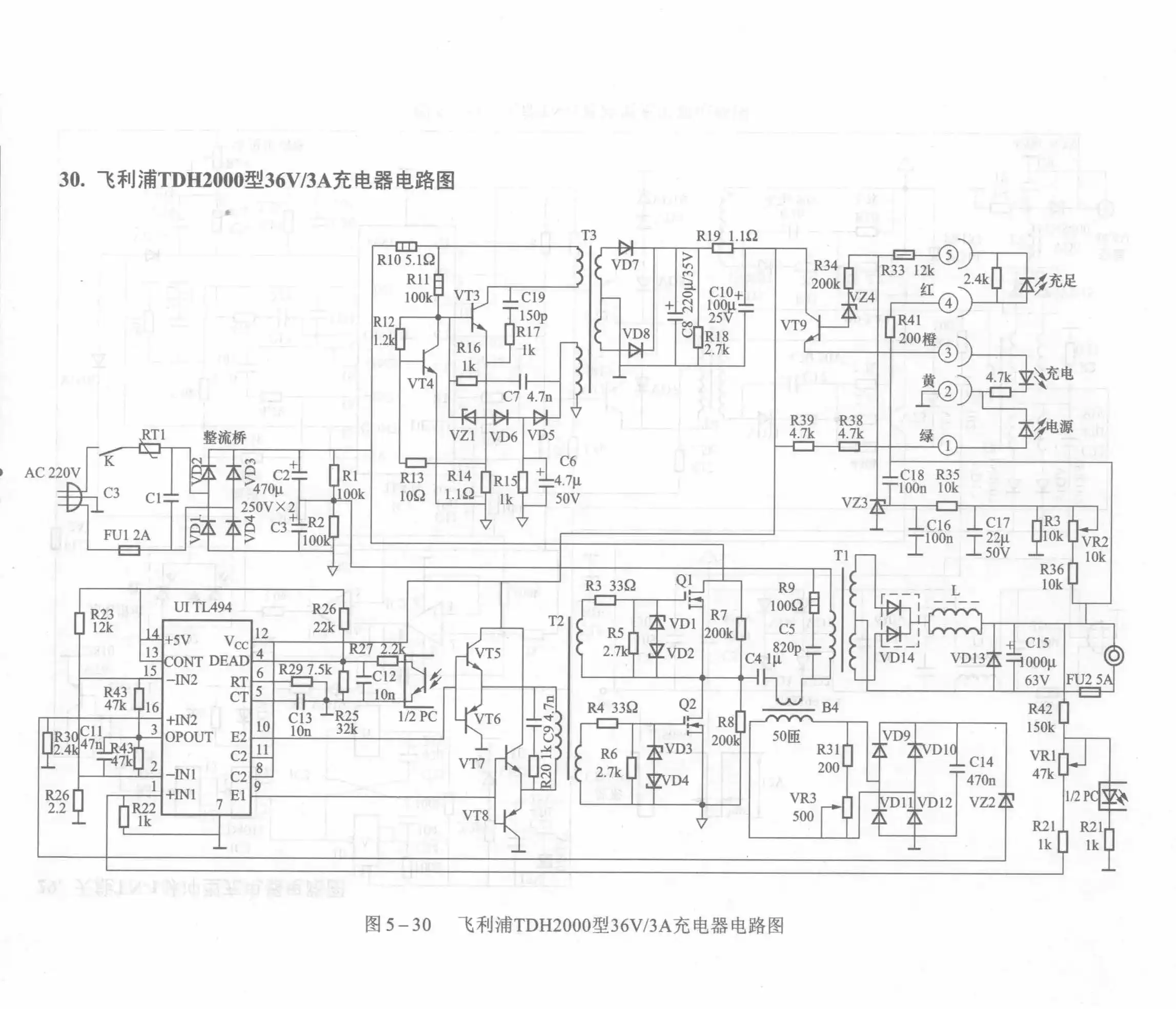 Philips TDH2000 36V/3A Charger Circuit Diagram