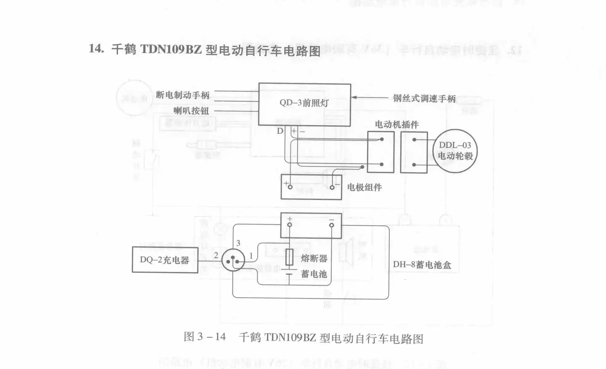 Qianhe TDN109BZ Electric Bicycle Circuit Diagram