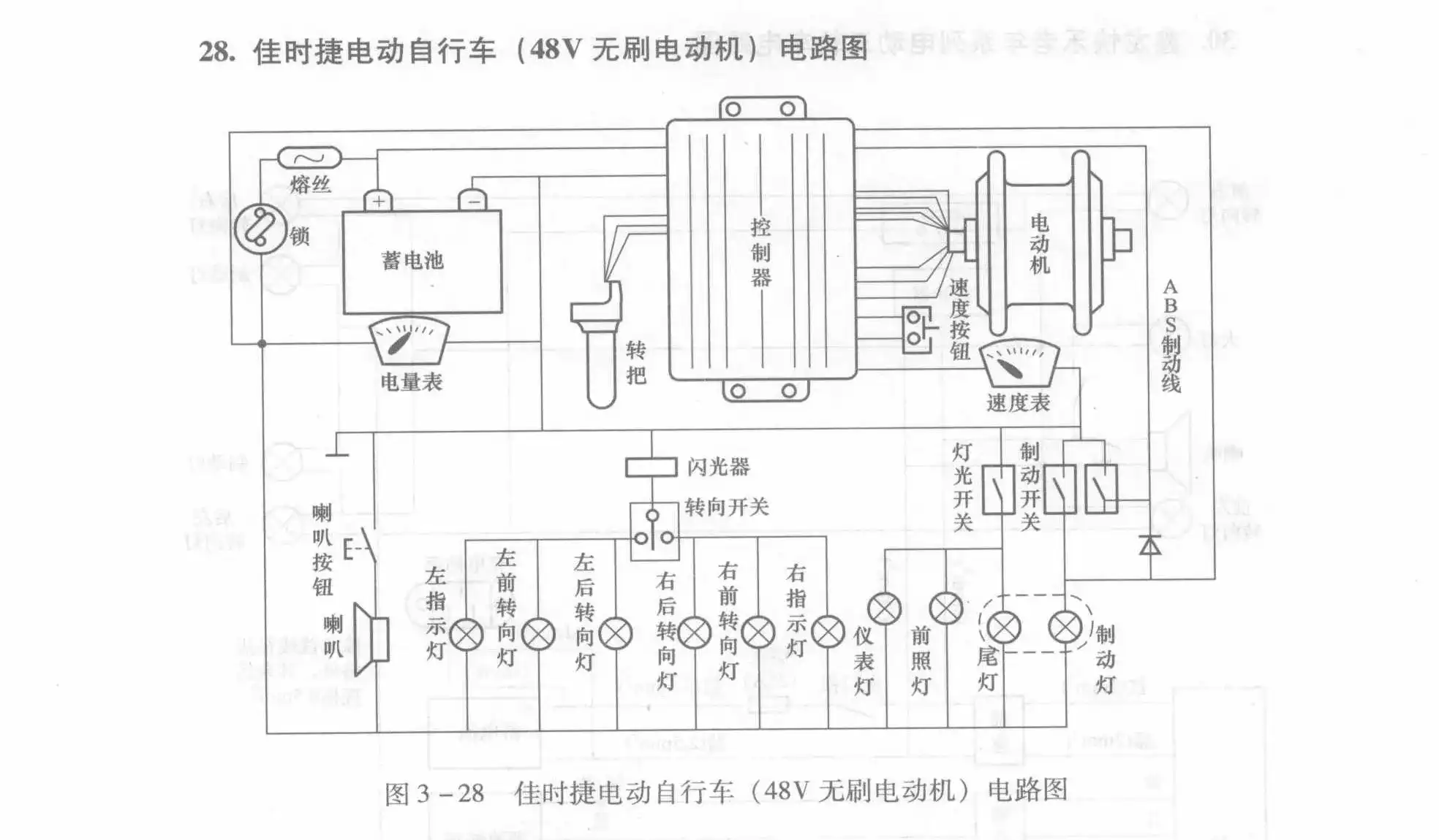 Jiashijie Electric Bicycle (48V Brushless Motor) Circuit Diagram