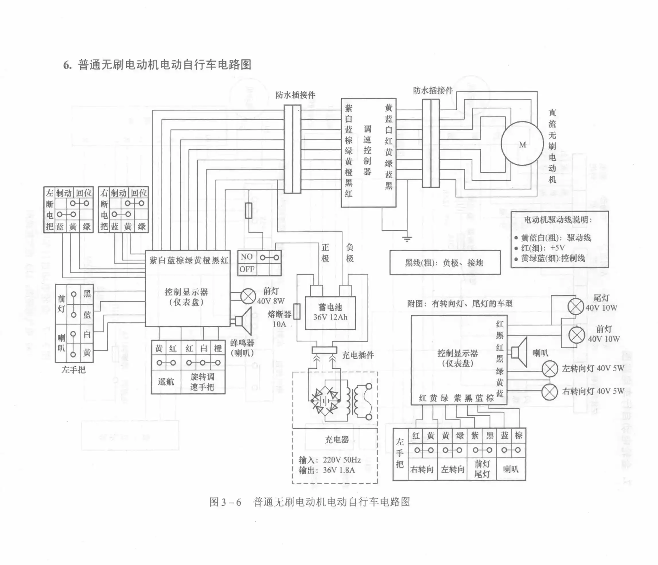 Standard Brushless Motor Electric Bicycle Circuit Diagram
