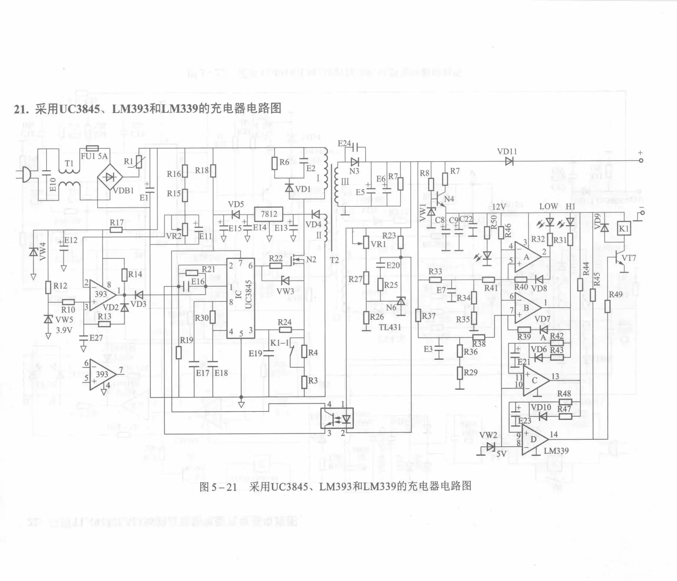 Charger Circuit Diagram Using UC3845, LM393, and LM339